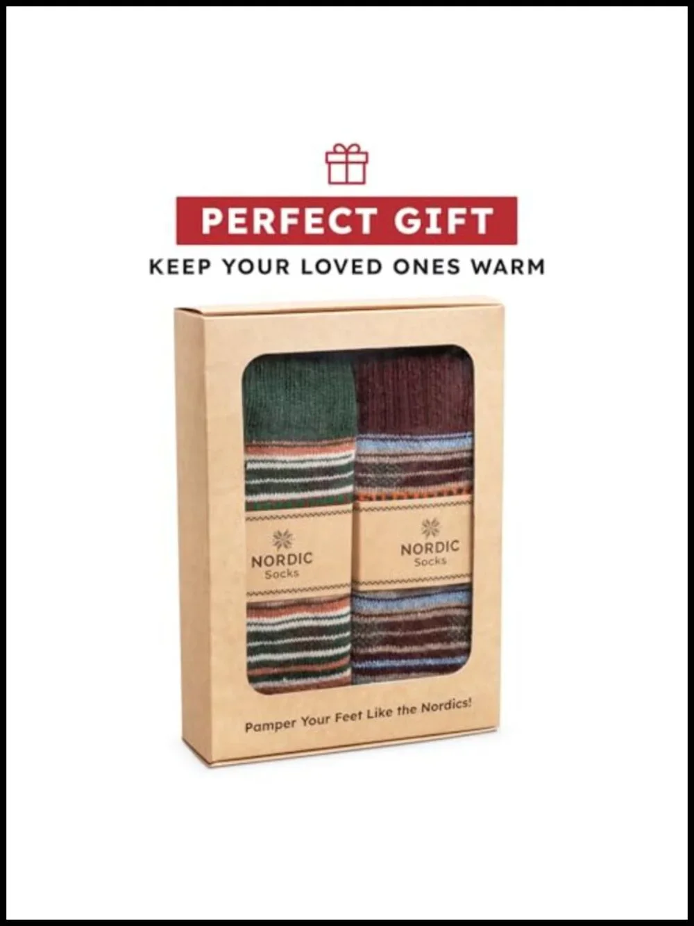 2-Pack Merino Wool Blend Crew Socks, Mid-Calf, Moisture-Wicking, Warm, Unisex